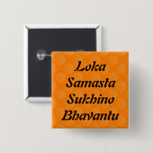 Mantra für den Weltfrieden | Levensbloem Vierkante Button 5,1 Cm (Voorkant /achterkant)