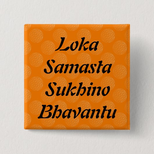 Mantra für den Weltfrieden | Levensbloem Vierkante Button 5,1 Cm (Voorkant)