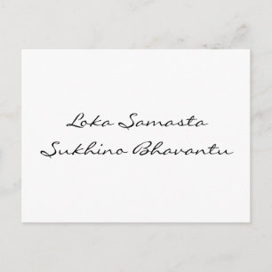 Mantra für den Weltfrieden Maak je eigen rug. Briefkaart