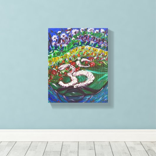 Mantra Garden - Om Canvas Schilderij (Insitu (Houten vloer))