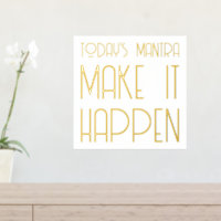 Mantra laat het gebeuren Quote Gold Foil Prints