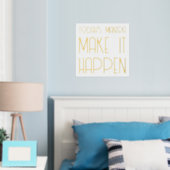 Mantra laat het gebeuren Quote Gold Foil Prints (Insitu (Slaapkamer))