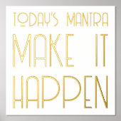 Mantra laat het gebeuren Quote Gold Foil Prints (Voorkant)