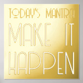 Mantra laat het gebeuren Quote Gold Folie Afdrukken (Voorkant)