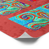 MANTRA: Om 108 keer de Heilige Rode Achtergrond Poster (Hoek)