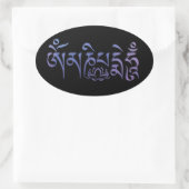 Mantra Paarse Waterverf Ovale Sticker (Tas)