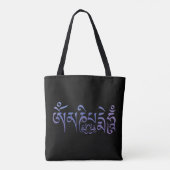 Mantra Paarse Waterverf Tote Bag (Achterkant)