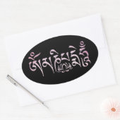 Mantra roze Waterverf Ovale Sticker (Envelop)