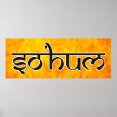 Mantra SO HUM - vlakke zwart-witte contour Poster (Voorkant)