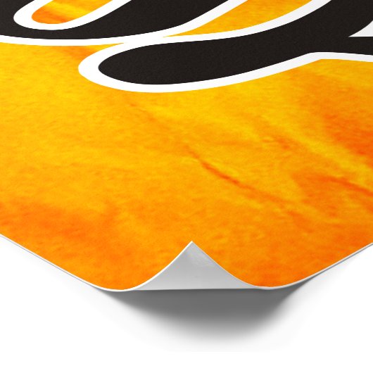 Mantra SO HUM - vlakke zwart-witte contour Poster (Hoek)