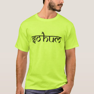 Mantra SO HUM - vlakke zwart-witte contour T-shirt