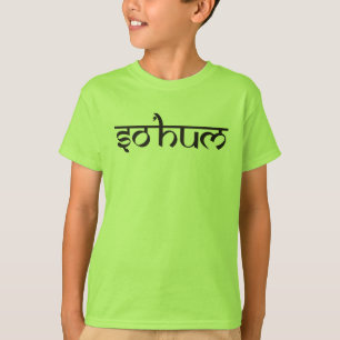Mantra SO HUM - vlakke zwart-witte contour T-shirt