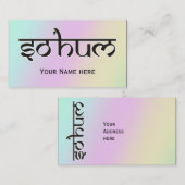 Mantra SO HUM - vlakke zwart-witte contour Visitekaartje (Voorkant / Achterkant)