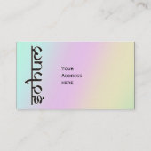 Mantra SO HUM - vlakke zwart-witte contour Visitekaartje (Achterkant)