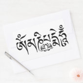 Mantra Zwart Script Rechthoekige Sticker (Envelop)