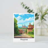 Mantua Italië Kunst Vintage Reizen Illustratie Briefkaart (Staand voorkant)