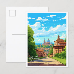 Mantua Italië vintage reisillustratie Briefkaart
