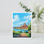 Mantua Italië vintage reisillustratie Briefkaart (Staand voorkant)