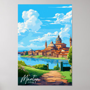 Mantua Italië vintage reisillustratie Poster
