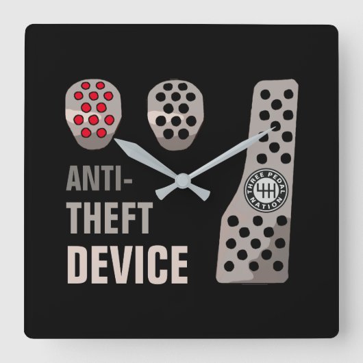 MANUAL antidiefstal Vierkante Klok (Voorkant)