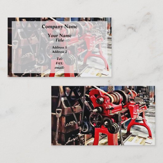 Manual Lathe Circa 1880 Visitekaartje (Voorkant / Achterkant)