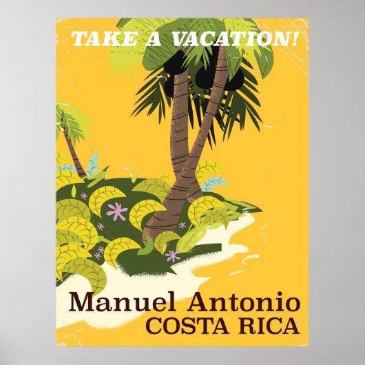 Manuel Antonio, Costa Rica vintage reisposter Poster (Voorkant)