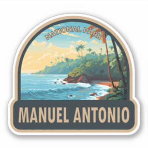 Manuel Antonio National Park Travel Art Vintage Sticker