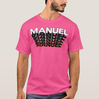 Manuel Grappig Retro Vintage Zonsondergang Manuel  T-shirt