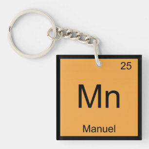 Manuel Naam Chemie Element Periodiek Systeem Sleutelhanger