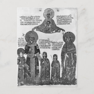 Manuel Palaeologus beschermd door Virgin Mary Briefkaart