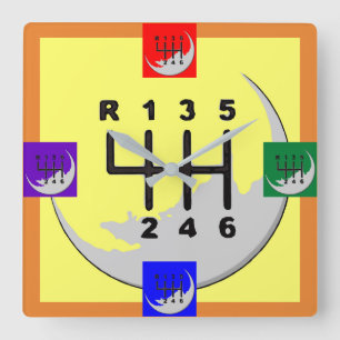 MANUELE VERZENDING - KLEUREN VIERKANTE KLOK