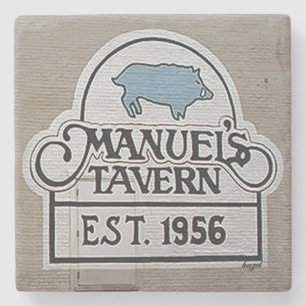 Manuel's Tavern, Poncey Highland Atlanta Onderzett Stenen Onderzetter