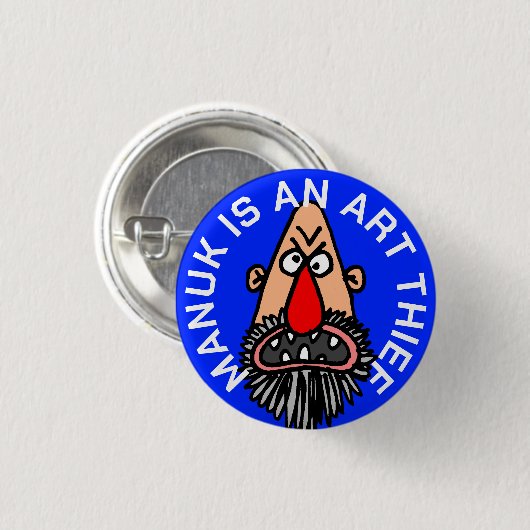 MANUK IS EEN KUNSTHIEF BUTTON (Voorkant /achterkant)