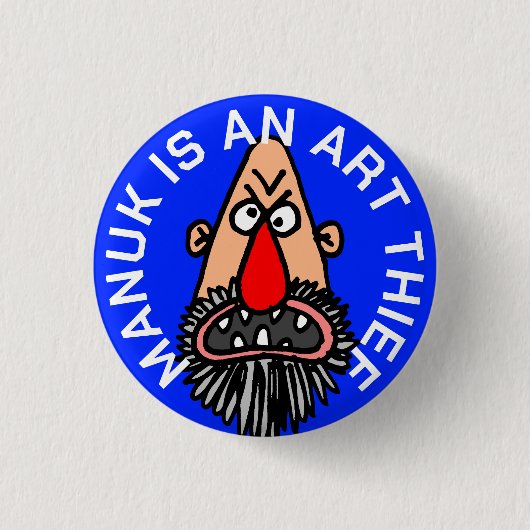 MANUK IS EEN KUNSTHIEF BUTTON (Voorkant)