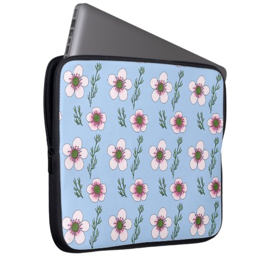 Manuka Flowers Laptop Sleeve (Voorkant Rechts)