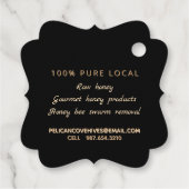 Manuka Honey Black Gold  Bee Fancy Square Bedankjes Labels (Achterkant)