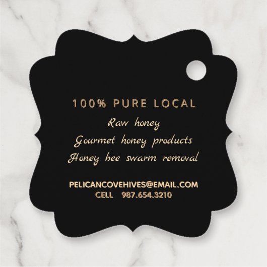 Manuka Honey Black Gold  Bee Fancy Square Bedankjes Labels (Achterkant)