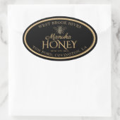 Manuka Honey Black Gold Bee Oval Label (Tas)