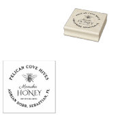 Manuka Honing Label met Honingbij Rubberstempel (Gestempeld)