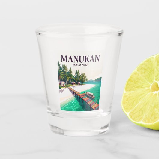 Manukan-eiland Maleisië Shot Glas (Voorkant)