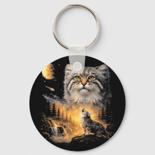 Manul kat hoe hoe naar de maan vintage 90s grappig sleutelhanger