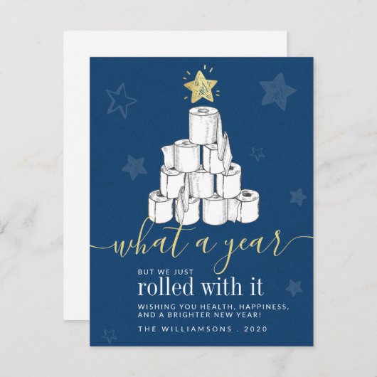 Manuscript 2020 kerstboompapier feestdagenkaart (Voorkant / Achterkant)