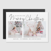 Manuscript 2 Foto's Merry Kerstfeestdag Magnet (Voorkant / Achterkant)