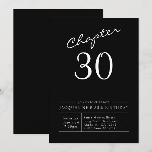 Manuscript 30 van de 30e verjaardag van de Dag Kaart (Voorkant / Achterkant)