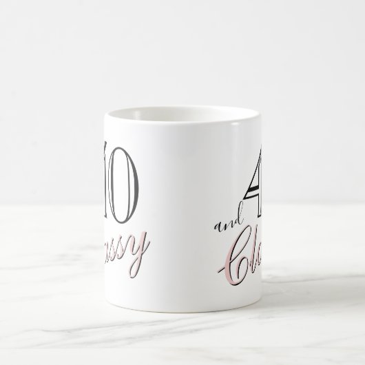 Manuscript 40th and Classy Black Elegant Pink Birt Koffiemok (Center)