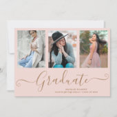 Manuscript Afstuderen 3 Foto Collage Pink Afstuder Aankondiging (Voorkant)