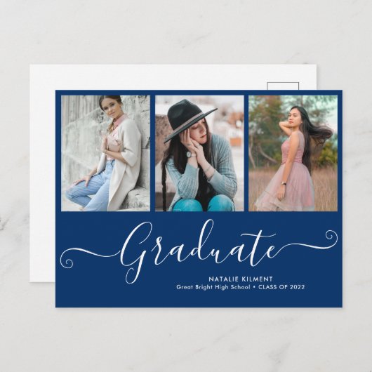 Manuscript Afstuderen 3 het Blauwe Afstuderen van  Aankondigingskaart (Voorkant / Achterkant)