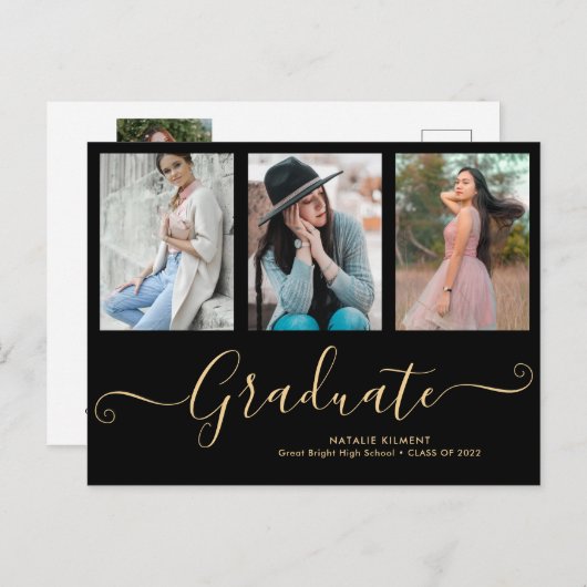 Manuscript Afstuderen 3 het Zwarte Afstuderen van  Aankondigingskaart (Voorkant / Achterkant)