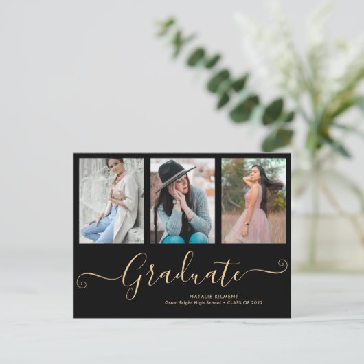 Manuscript Afstuderen 3 het Zwarte Afstuderen van  Aankondigingskaart (Staand voorkant)