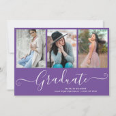 Manuscript Afstuderen 4 Foto Collage Paars Afstude Aankondiging (Voorkant)